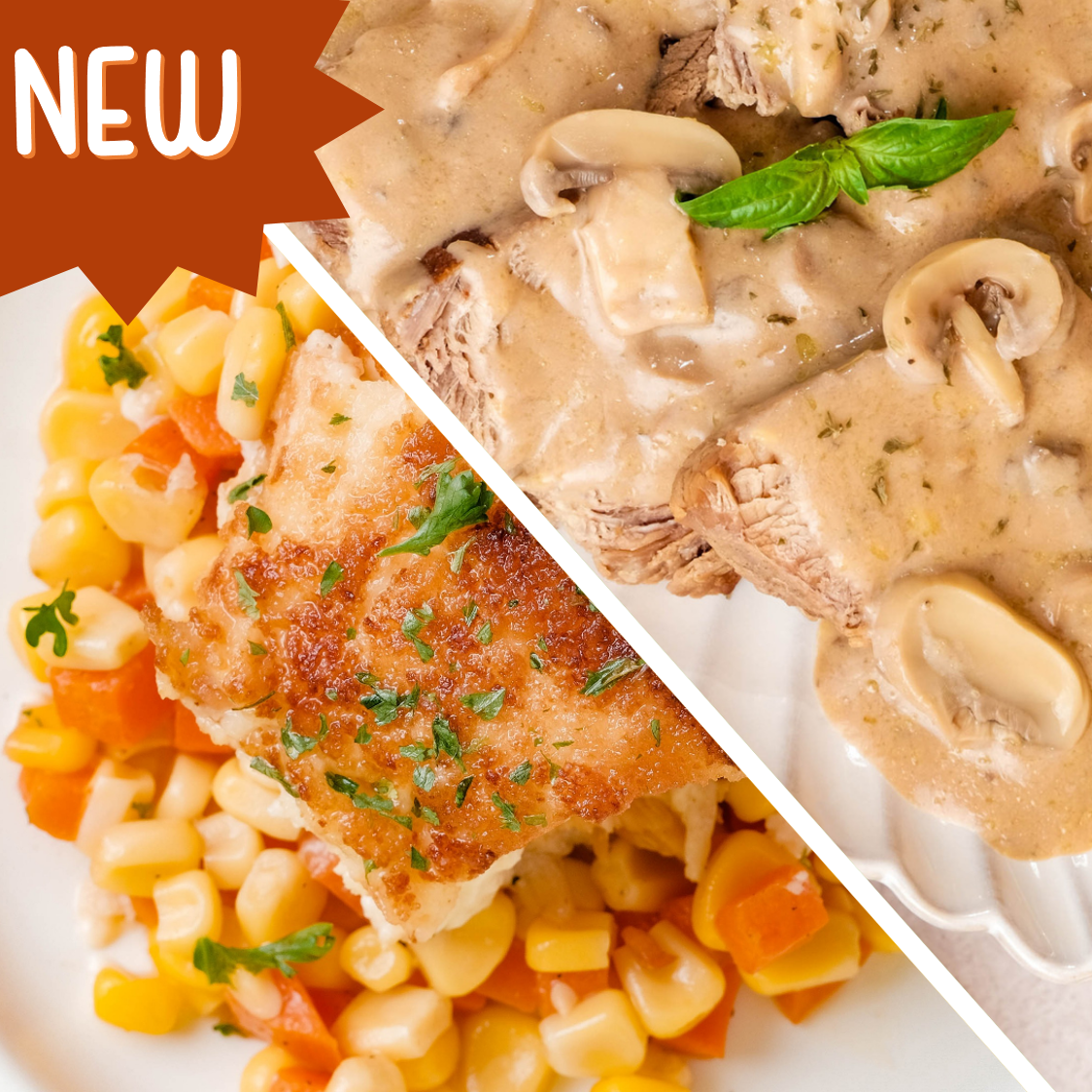 Baked Salmon + Roast Beef Miscuzi