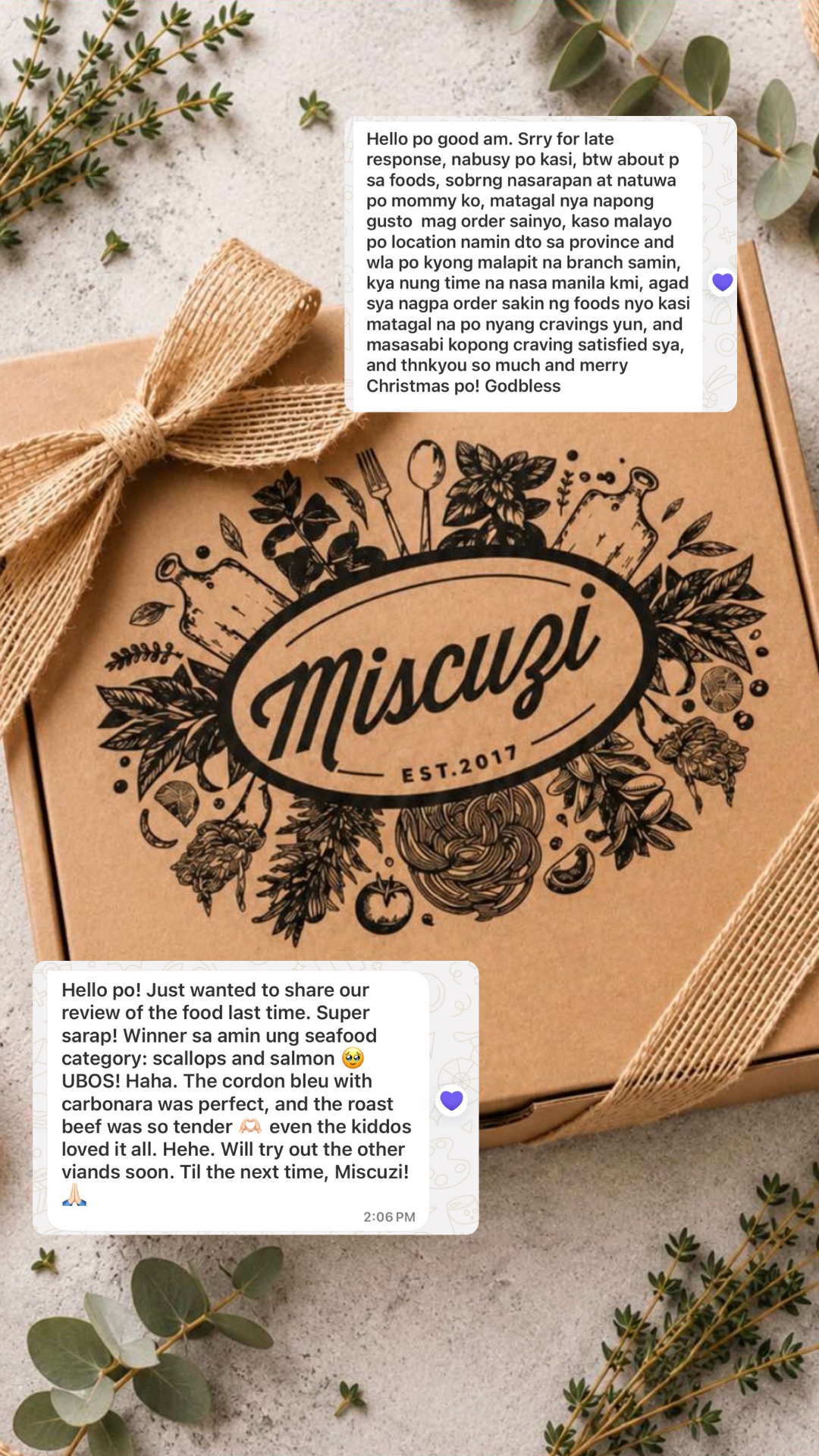 Miscuzi customer feedback 2